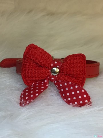 Halsband Knitted Red 2