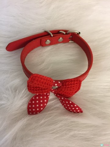 Halsband Knitted Red 3