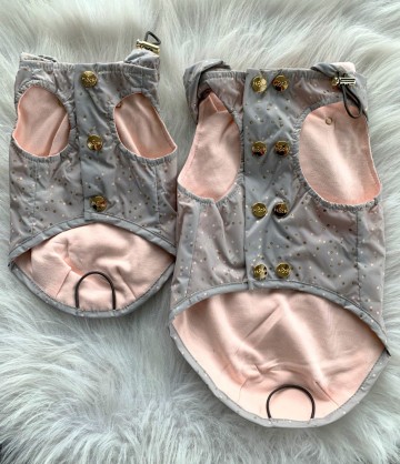 Regenjas Adele Grey Golden Dots Knopen Dubbel/Enkel