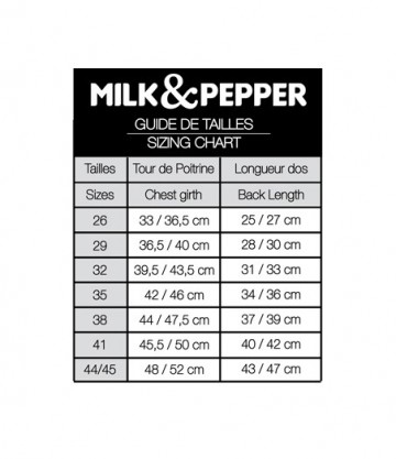 Maattabel Milk & Pepper Regenjas Savana