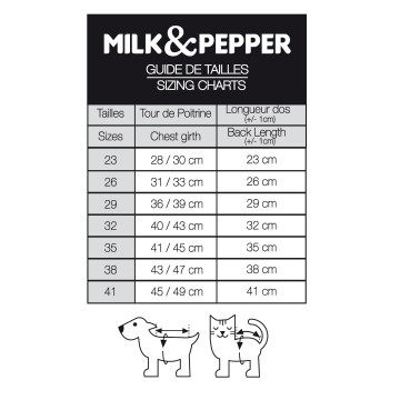 Milk & Pepper Hondenjas Reversible Maten