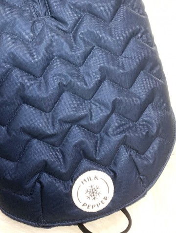 Milk & Pepper Hondenjas Kasper Puff Jacket Marine Stof Detail