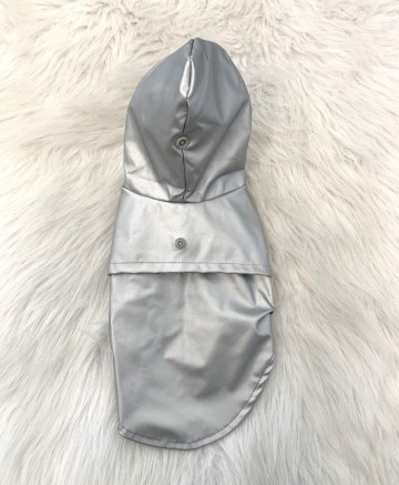 51DN Regenjas Reflective Grey Capuchon