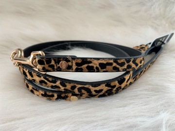 Milk and Pepper Leopard Leren Riem Leopard Vacht