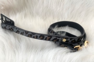 Milk and Pepper Panther Grey Leren Riem Details