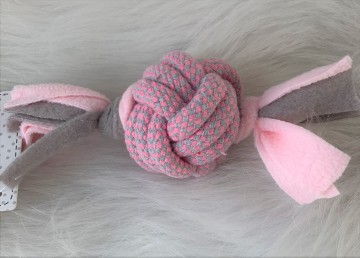 Little Rascals Touwbal met Fleece Roze