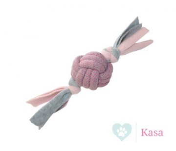 Little Rascals Touwbal Tugger met Fleece Roze