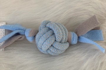 Little Rascals Touwbal met Fleece Blauw