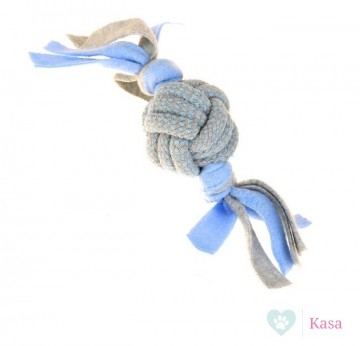 Little Rascals Touwbal Tugger met Fleece Blauw