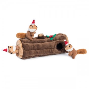 ZippyPaws Holiday Zippy Burrow Yule Log