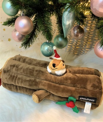 ZippyPaws Holiday Zippy Burrow Yule Log