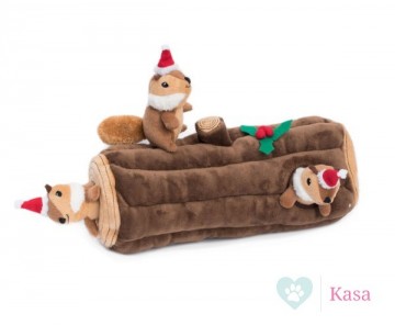 ZippyPaws Holiday Zippy Burrow Yule Log
