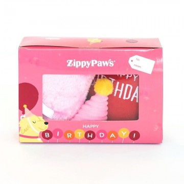 ZippyPaws Birthday Box Pink Giftbox