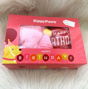 ZippyPaws Birthday Box Pink Giftbox