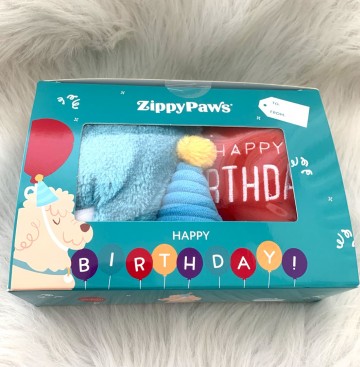 ZippyPaws Birthday Box Blue Giftbox
