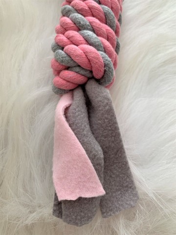 Little Rascals Flostouw Spoel met Fleece Roze 2