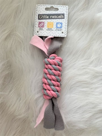 Little Rascals Flostouw Spoel met Fleece Roze 1