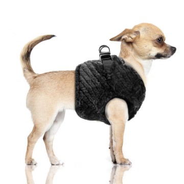 Milk & Pepper Hondentuig Inga Fur Black Hond Zijkant