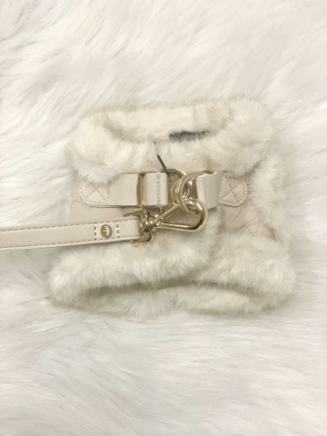 Milk & Pepper Hondentuig Ania Fur Beige met Looplijn