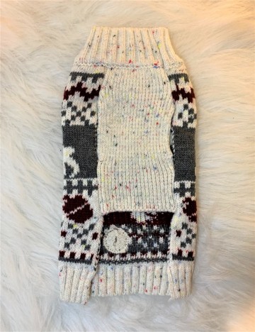 JV Dogwalk Wintertrui Beige Achterkant