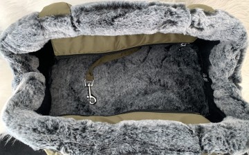 Milk & Pepper Hondentas Nanouk Kaki Binnenkant