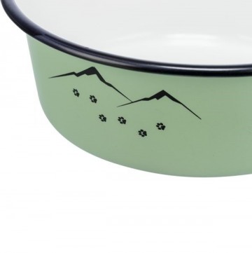 Trixie Voer-Drinkbak Emaille RVS Achterkant Print
